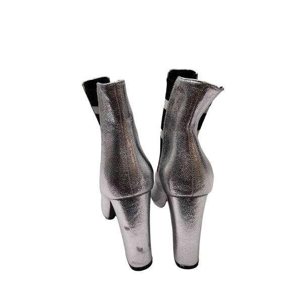 Cape Robbins Women Audrey-1 Chelsea Boots Metallic Silver Mid Calf Pull On 7.5 M - Picture 4 of 9